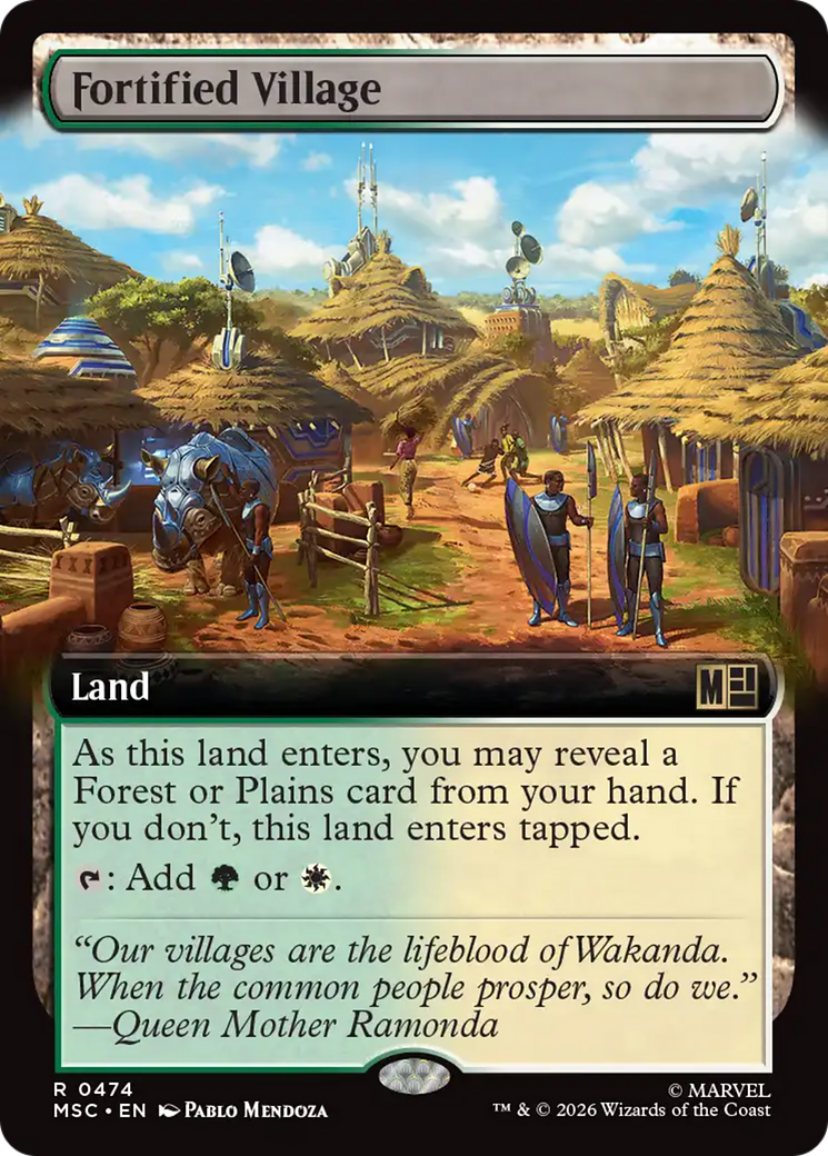 Fortified Village (Extended Art) [Marvel Super Heroes Commander] | Cards and Coasters CA