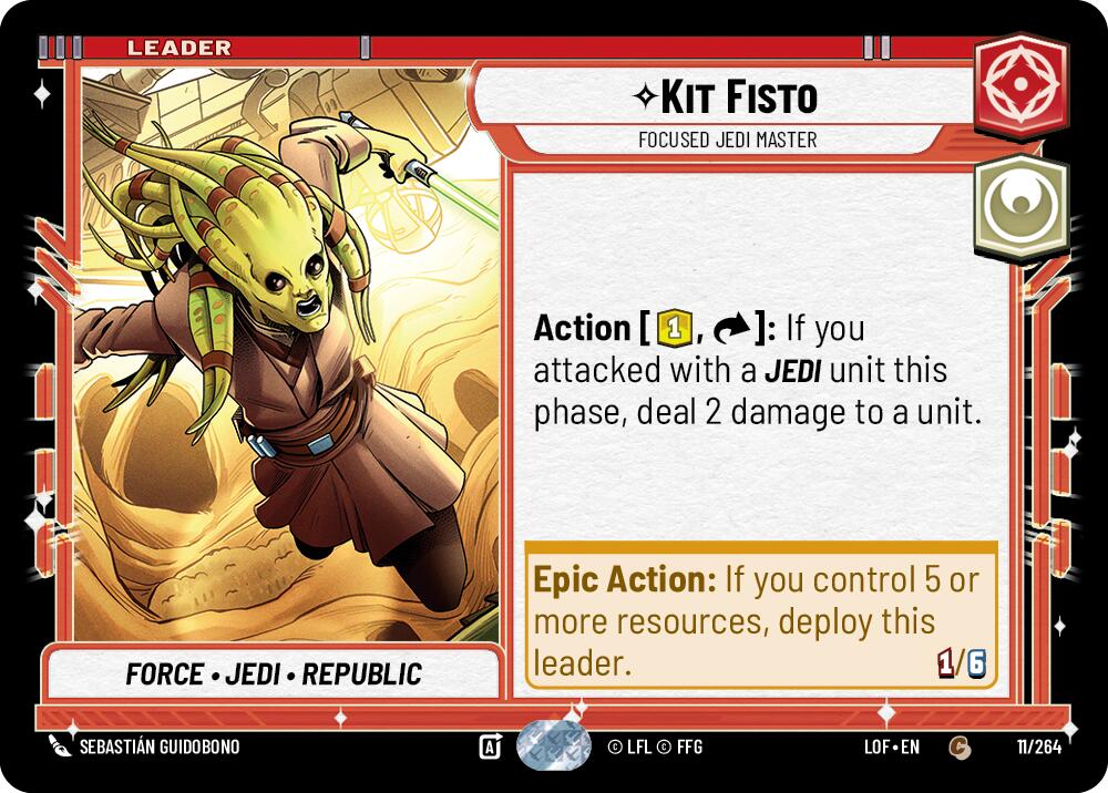 Kit Fisto - Focused Jedi Master (011/264) (011/264) [Legends of the Force] | Cards and Coasters CA