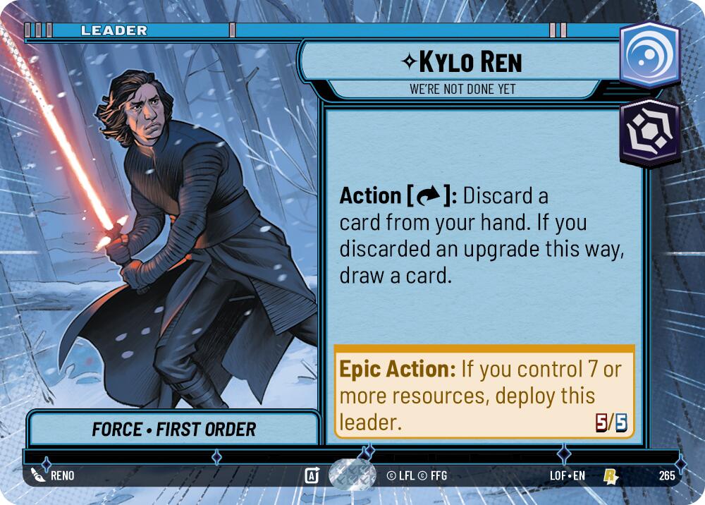 Kylo Ren - We're Not Done Yet (265) (Hyperspace) (265) [Legends of the Force] | Cards and Coasters CA