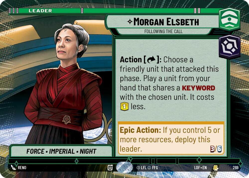 Morgan Elsbeth - Following the Call (269) (Hyperspace) (269) [Legends of the Force] | Cards and Coasters CA