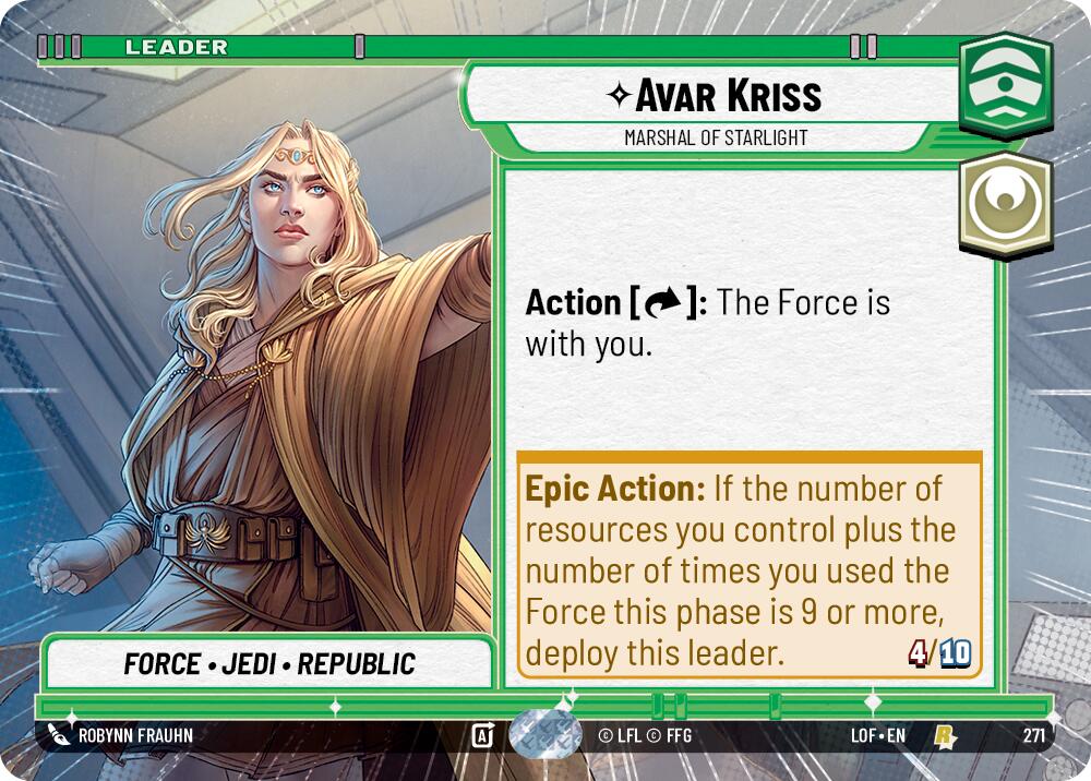 Avar Kriss - Marshal of Starlight (271) (Hyperspace) (271) [Legends of the Force] | Cards and Coasters CA