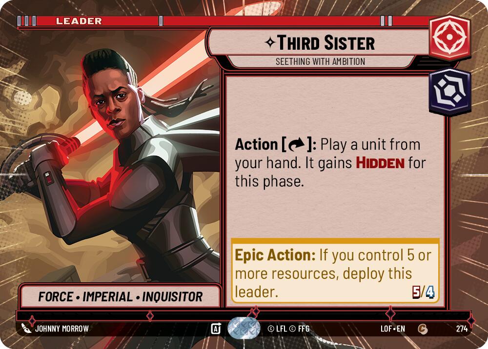 Third Sister - Seething With Ambition (274) (Hyperspace) (274) [Legends of the Force] | Cards and Coasters CA