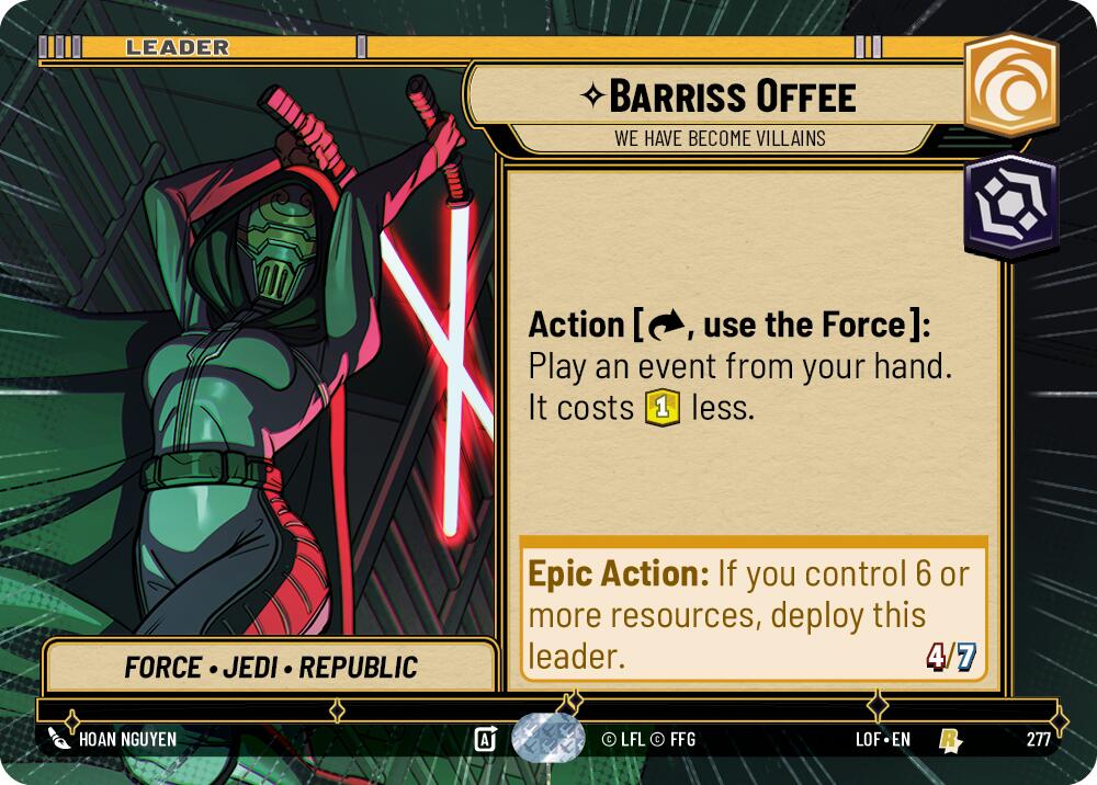 Barriss Offee - We Have Become Villains (277) (Hyperspace) (277) [Legends of the Force] | Cards and Coasters CA
