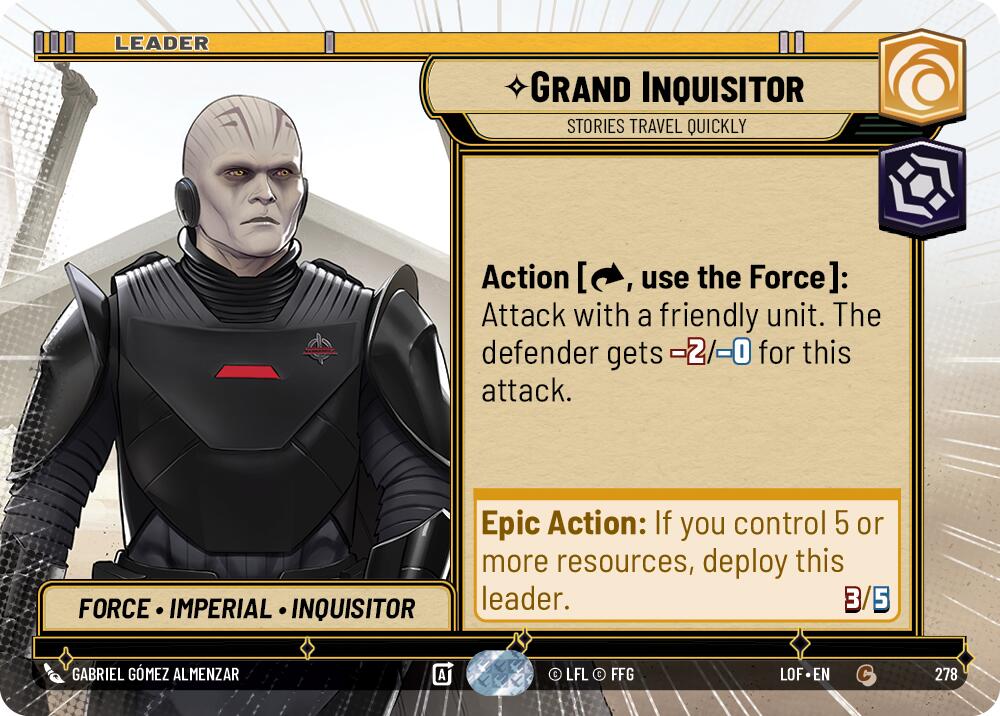 Grand Inquisitor - Stories Travel Quickly (278) (Hyperspace) (278) [Legends of the Force] | Cards and Coasters CA