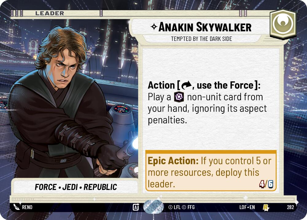 Anakin Skywalker - Tempted by the Dark Side (282) (Hyperspace) (282) [Legends of the Force] | Cards and Coasters CA