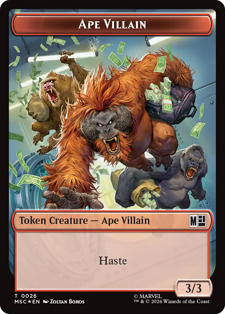 Copy (017) // Ape Villain (026) Double-Sided Token (Surge Foil) [Marvel Super Heroes Commander Tokens] | Cards and Coasters CA