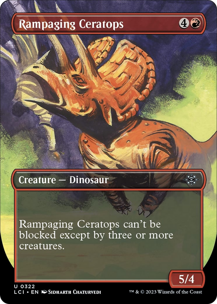 Rampaging Ceratops (Borderless) [The Lost Caverns of Ixalan] | Cards and Coasters CA