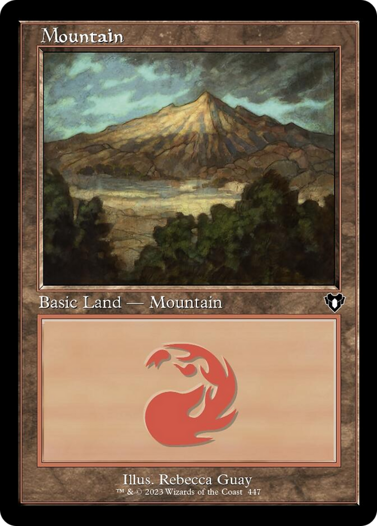 Mountain (447) (Retro) [Commander Masters] | Cards and Coasters CA