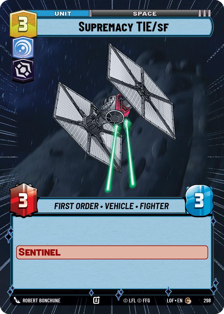 Supremacy TIE/sf (298) (Hyperspace) (298) [Legends of the Force] | Cards and Coasters CA