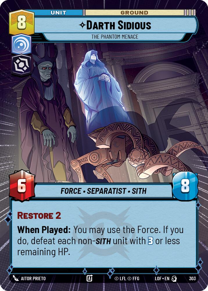 Darth Sidious - The Phantom Menace (303) (Hyperspace) (303) [Legends of the Force] | Cards and Coasters CA
