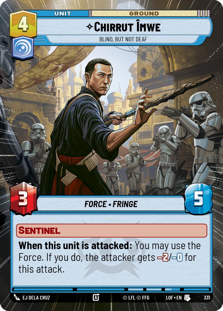Chirrut Imwe - Blind, but not Deaf (331) (Hyperspace) (331) [Legends of the Force] | Cards and Coasters CA