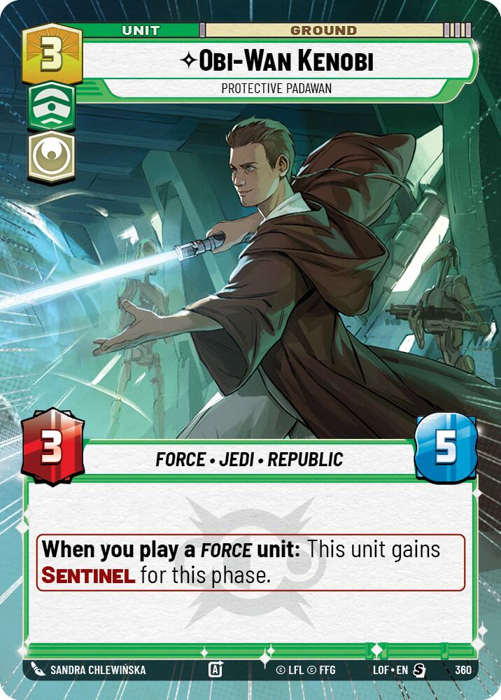 Obi-Wan Kenobi - Protective Padawan (360) (Hyperspace) (360) [Legends of the Force] | Cards and Coasters CA