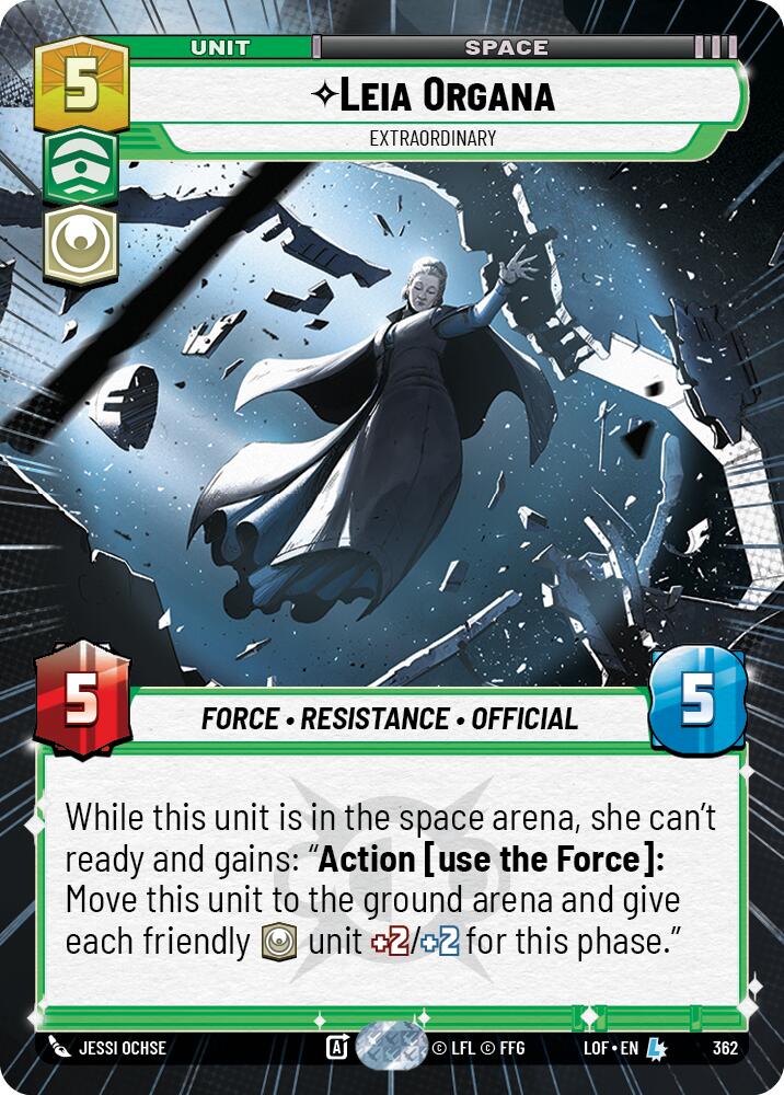 Leia Organa - Extraordinary (362) (Hyperspace) (362) [Legends of the Force] | Cards and Coasters CA