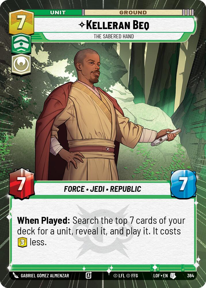 Kelleran Beq - The Sabered Hand (364) (Hyperspace) (364) [Legends of the Force] | Cards and Coasters CA