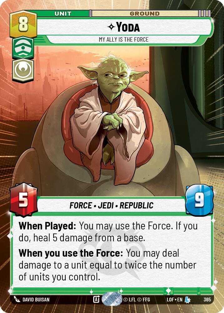 Yoda - My Ally is the Force (365) (Hyperspace) (365) [Legends of the Force] | Cards and Coasters CA