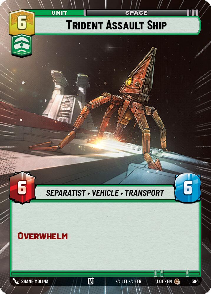 Trident Assault Ship (384) (Hyperspace) (384) [Legends of the Force] | Cards and Coasters CA