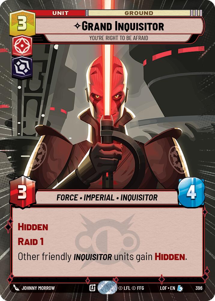 Grand Inquisitor - You're Right to Be Afraid (396) (Hyperspace) (396) [Legends of the Force] | Cards and Coasters CA