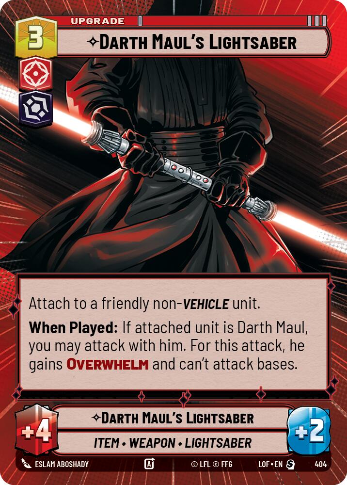 Darth Maul's Lightsaber (404) (Hyperspace) (404) [Legends of the Force] | Cards and Coasters CA