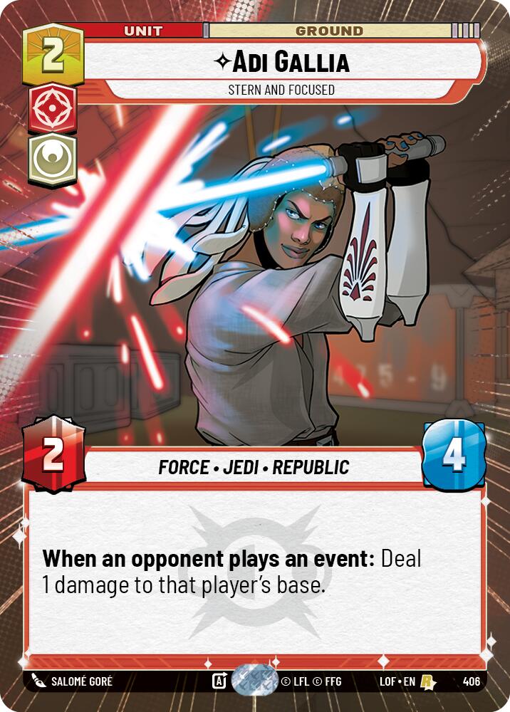 Adi Gallia - Stern and Focused (406) (Hyperspace) (406) [Legends of the Force] | Cards and Coasters CA