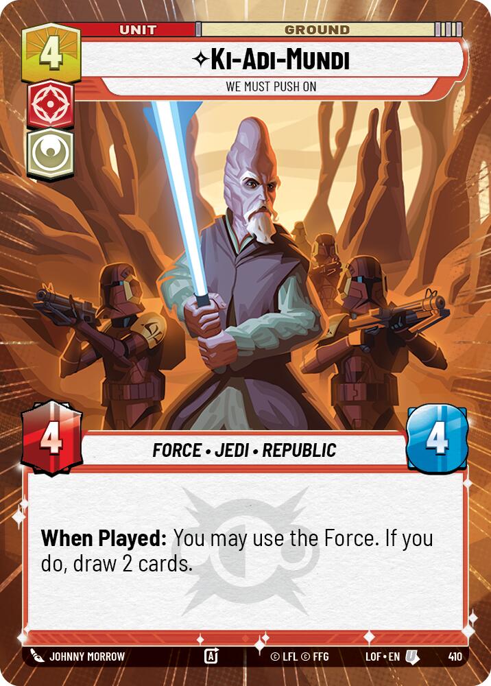 Ki-Adi-Mundi - We Must Push On (410) (Hyperspace) (410) [Legends of the Force] | Cards and Coasters CA
