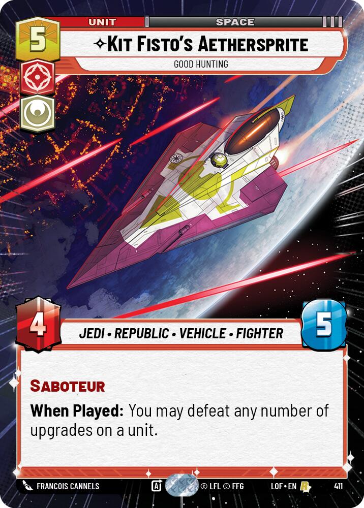 Kit Fisto's Aethersprite - Good Hunting (411) (Hyperspace) (411) [Legends of the Force] | Cards and Coasters CA