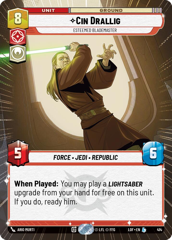 Cin Drallig - Esteemed Blademaster (414) (Hyperspace) (414) [Legends of the Force] | Cards and Coasters CA