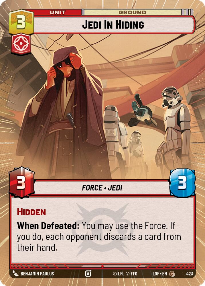 Jedi In Hiding (423) (Hyperspace) (423) [Legends of the Force] | Cards and Coasters CA
