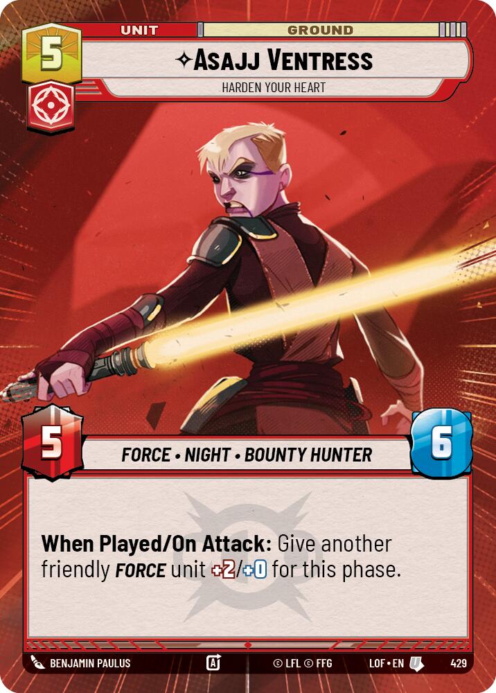Asajj Ventress - Harden Your Heart (429) (Hyperspace) (429) [Legends of the Force] | Cards and Coasters CA