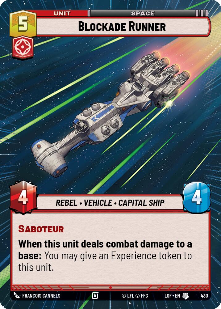Blockade Runner (430) (Hyperspace) (430) [Legends of the Force] | Cards and Coasters CA