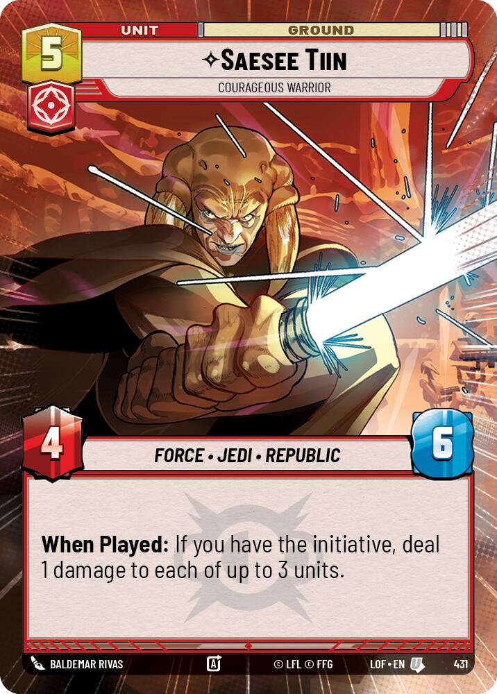 Saesee Tiin - Courageous Warrior (431) (Hyperspace) (431) [Legends of the Force] | Cards and Coasters CA