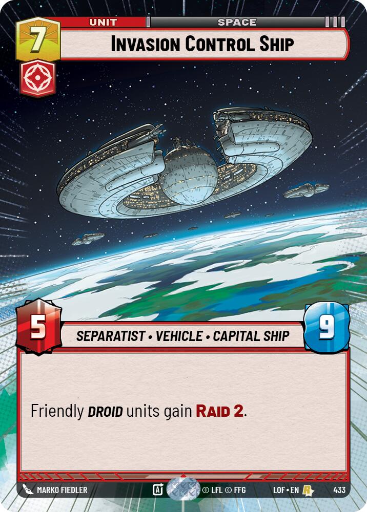 Invasion Control Ship (433) (Hyperspace) (433) [Legends of the Force] | Cards and Coasters CA