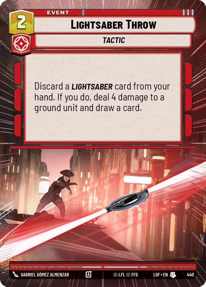 Lightsaber Throw (440) (Hyperspace) (440) [Legends of the Force] | Cards and Coasters CA