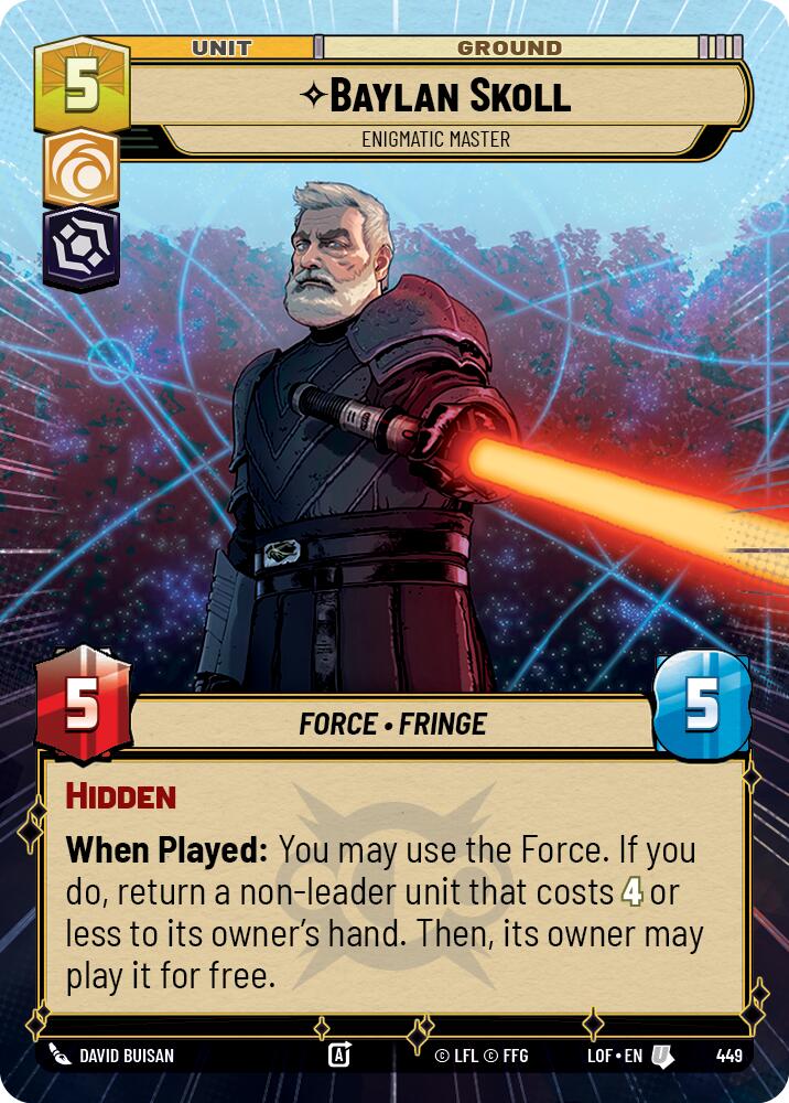 Baylan Skoll - Enigmatic Master (449) (Hyperspace) (449) [Legends of the Force] | Cards and Coasters CA