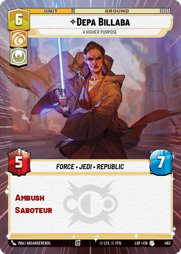 Depa Billaba - A Higher Purpose (463) (Hyperspace) (463) [Legends of the Force] | Cards and Coasters CA
