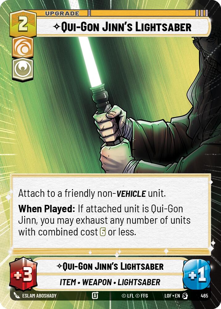 Qui-Gon Jinn's Lightsaber (465) (Hyperspace) (465) [Legends of the Force] | Cards and Coasters CA