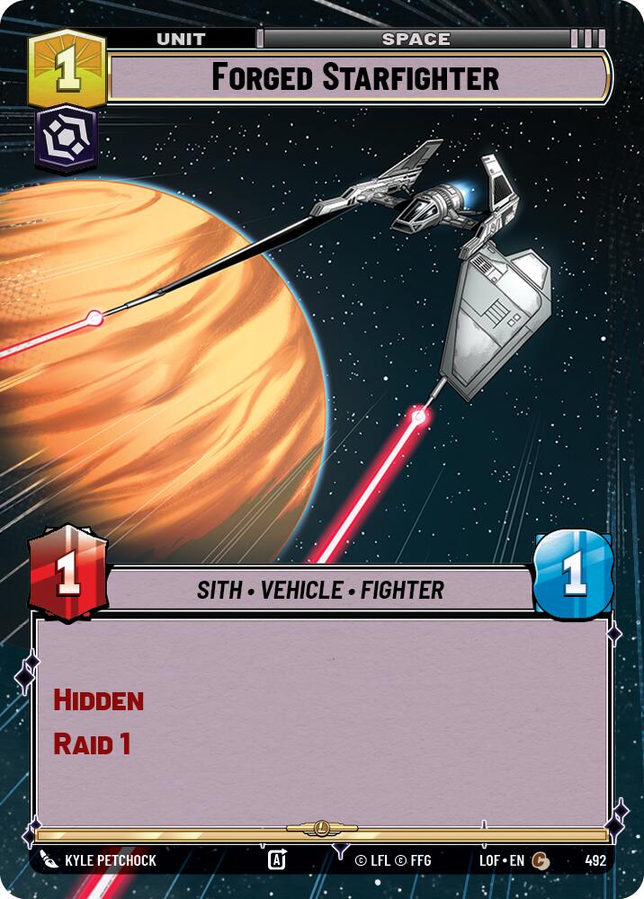 Forged Starfighter (492) (Hyperspace) (492) [Legends of the Force] | Cards and Coasters CA