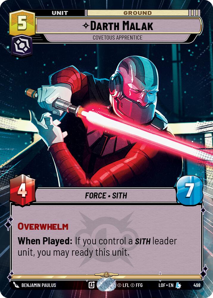 Darth Malak - Covetous Apprentice (498) (Hyperspace) (498) [Legends of the Force] | Cards and Coasters CA