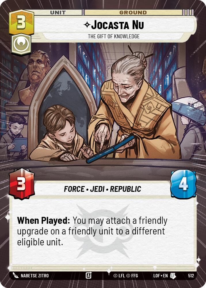 Jocasta Nu - The Gift of Knowledge (512) (Hyperspace) (512) [Legends of the Force] | Cards and Coasters CA