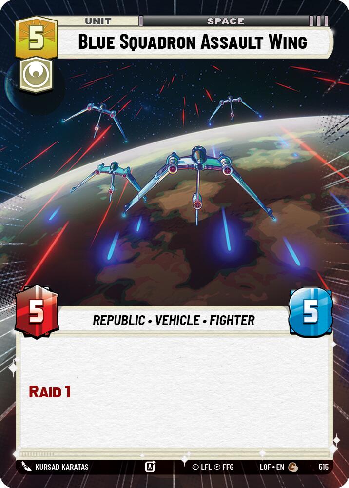 Blue Squadron Assault Wing (515) (Hyperspace) (515) [Legends of the Force] | Cards and Coasters CA