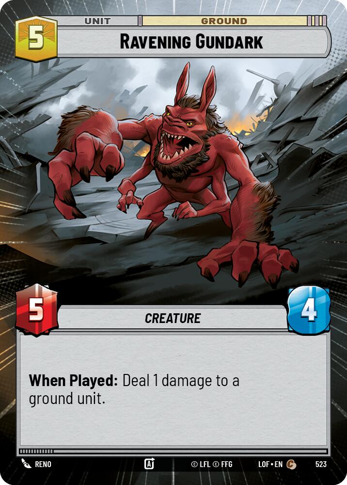 Ravening Gundark (523) (Hyperspace) (523) [Legends of the Force] | Cards and Coasters CA