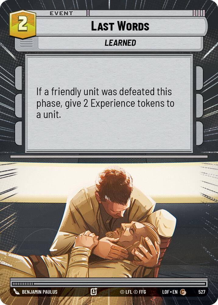 Last Words (527) (Hyperspace) (527) [Legends of the Force] | Cards and Coasters CA