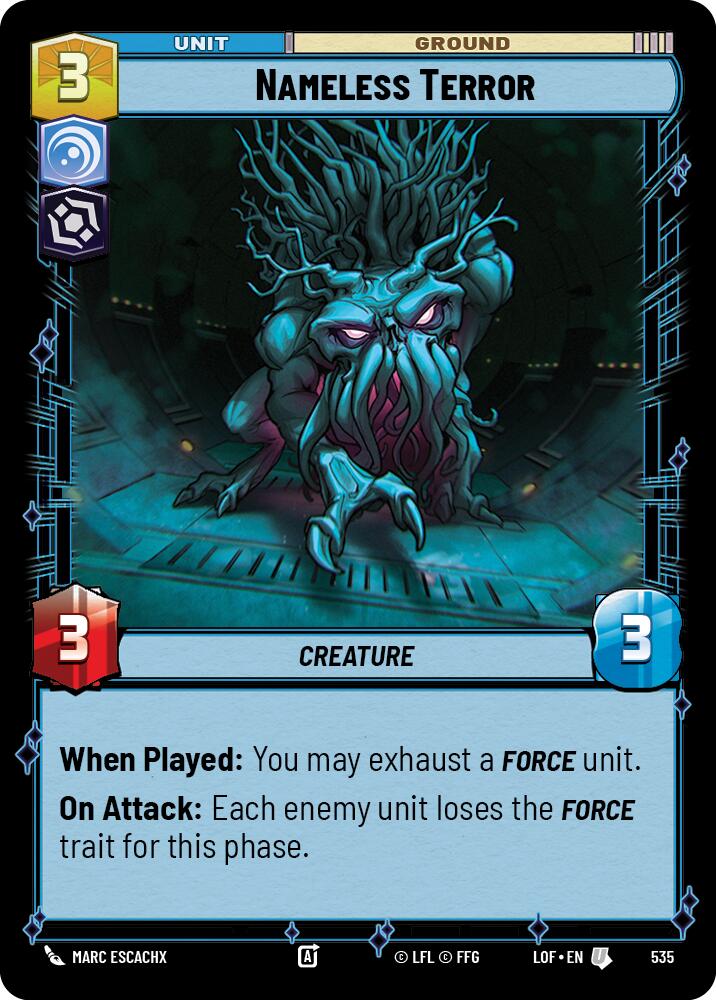 Nameless Terror (535) (Foil) (535) [Legends of the Force] | Cards and Coasters CA