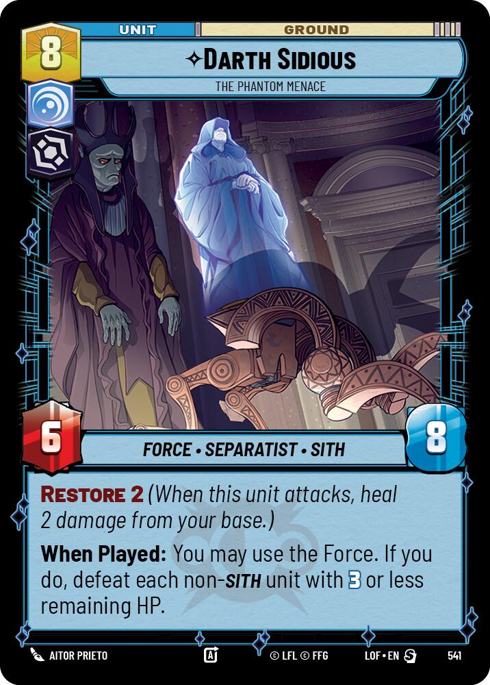 Darth Sidious - The Phantom Menace (541) (Foil) (541) [Legends of the Force] | Cards and Coasters CA