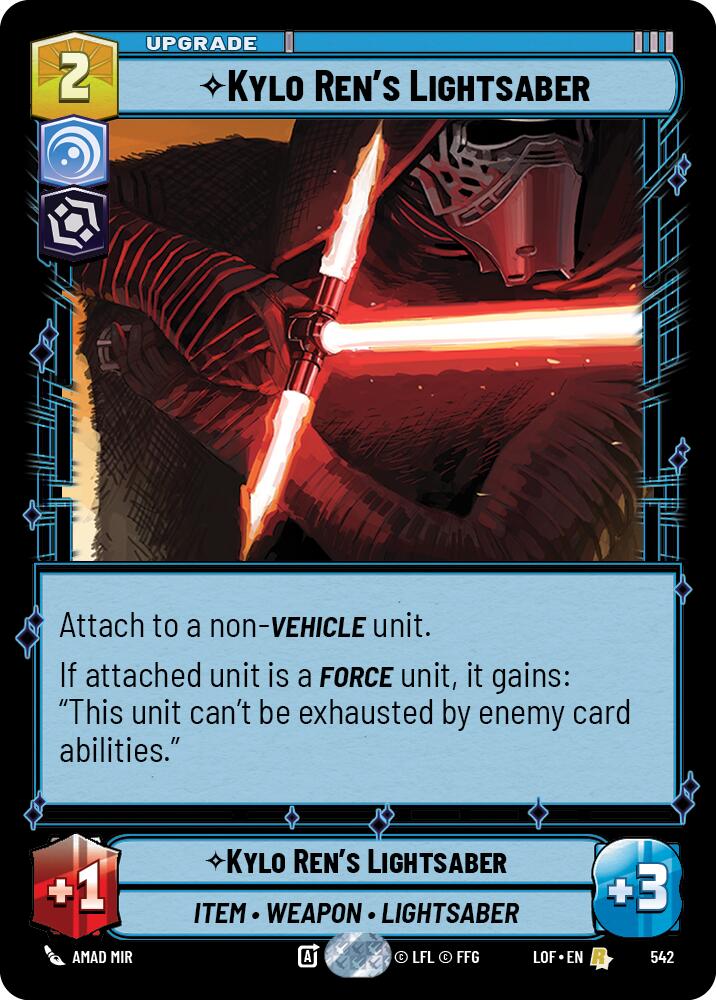 Kylo Ren's Lightsaber (542) (Foil) (542) [Legends of the Force] | Cards and Coasters CA