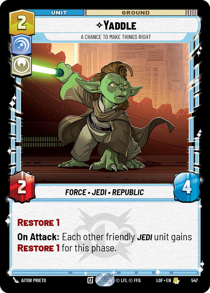Yaddle - A Chance To Make Things Right (547) (Foil) (547) [Legends of the Force] | Cards and Coasters CA