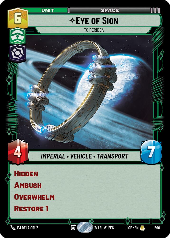 Eye of Sion - To Peridea (590) (Foil) (590) [Legends of the Force] | Cards and Coasters CA