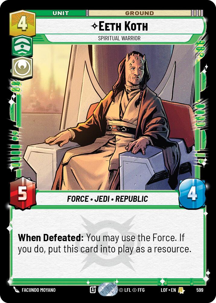 Eeth Koth - Spiritual Warrior (599) (Foil) (599) [Legends of the Force] | Cards and Coasters CA
