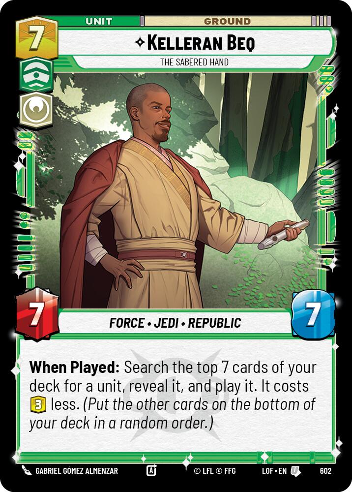 Kelleran Beq - The Sabered Hand (602) (Foil) (602) [Legends of the Force] | Cards and Coasters CA