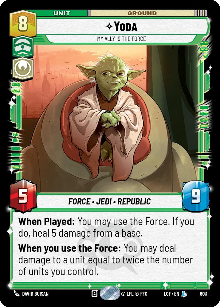 Yoda - My Ally is the Force (603) (Foil) (603) [Legends of the Force] | Cards and Coasters CA