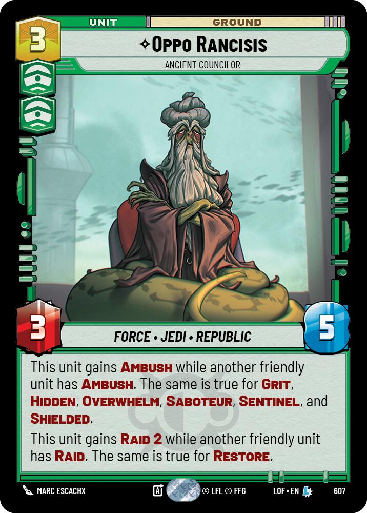 Oppo Rancisis - Ancient Councilor (607) (Foil) (607) [Legends of the Force] | Cards and Coasters CA